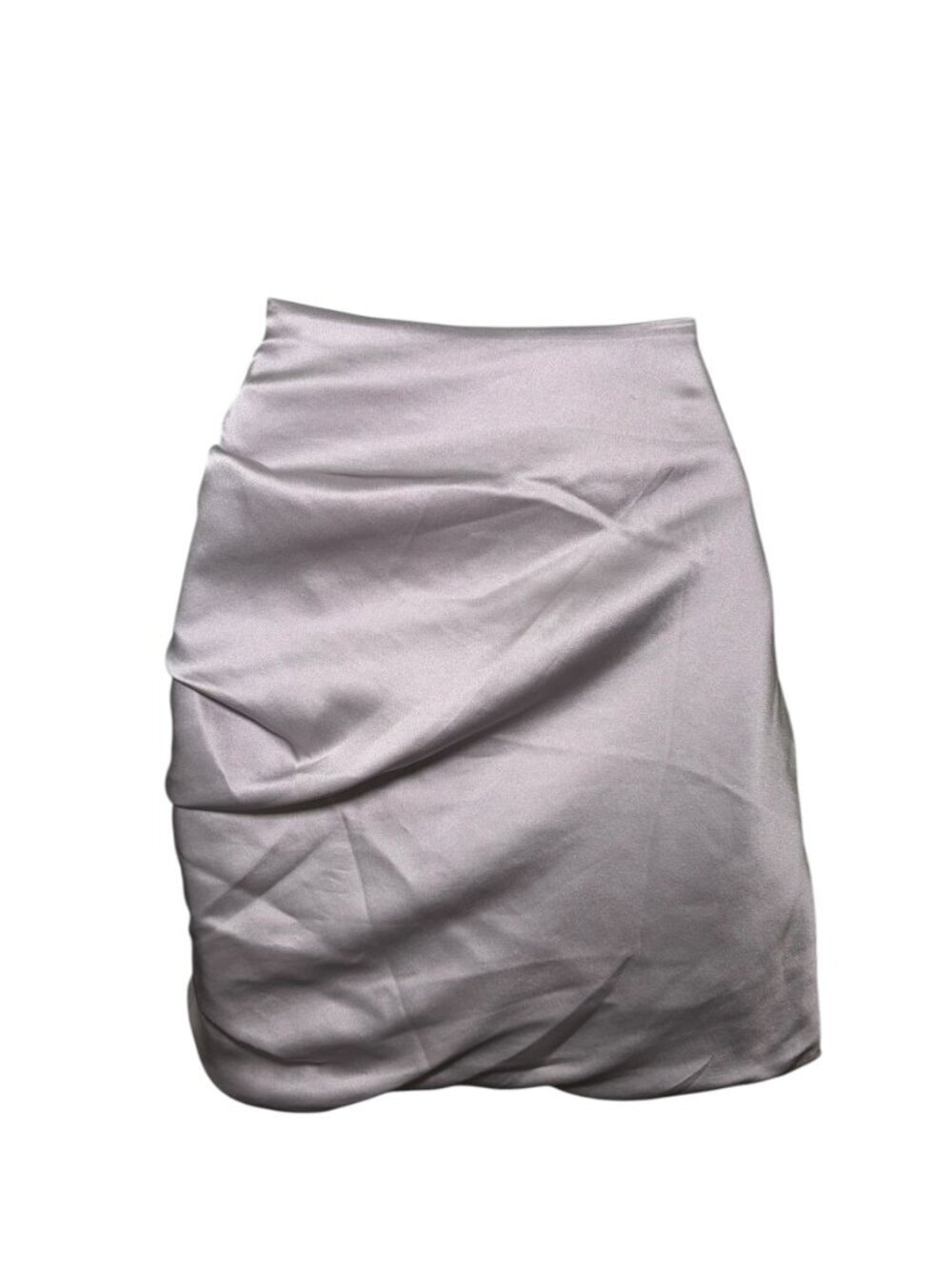The Sei Silk Ruched Mini Skirt Silver Size 10 NWT Designer - Picture 3 of 7